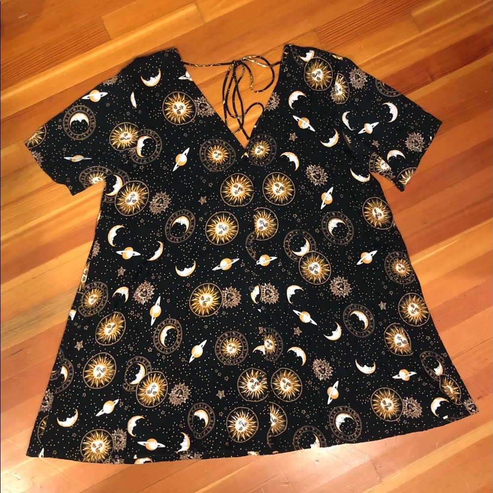 Motel Crosena Sun Moon stars witch celestial dress XL ASOS NWOT